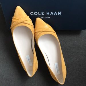 Cole Haan gold/yellow suede flats